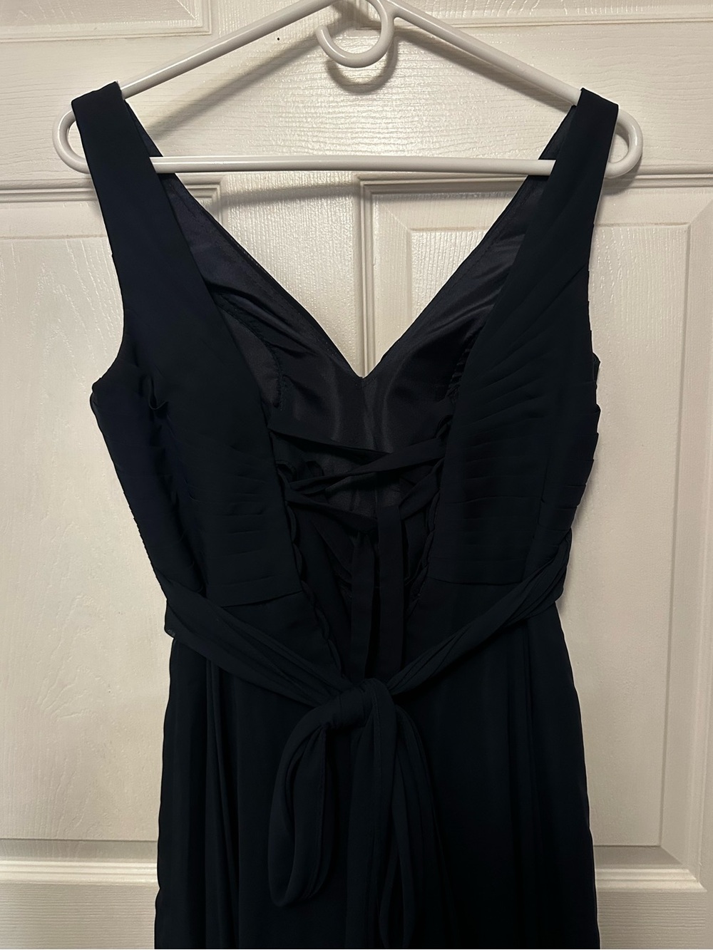 Classic navy blue V-Neck Sleeveless Maxi Dress - Picture 2 of 6